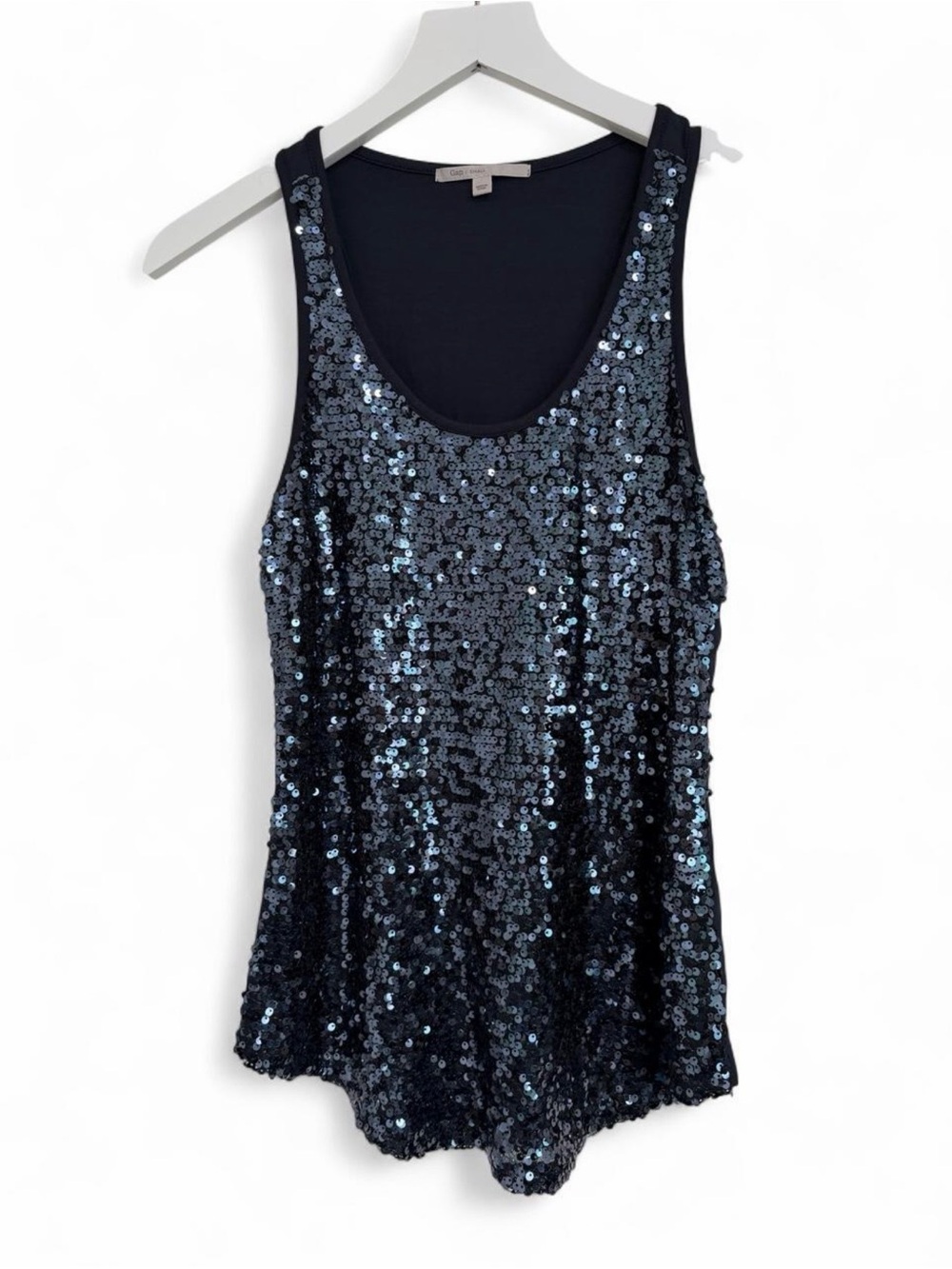 Vintage GAP Navy Sequin Tank Top Size S  - Sleeveless Scoop Neck Cami